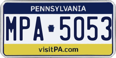 PA license plate MPA5053