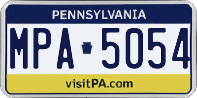 PA license plate MPA5054