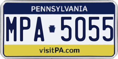 PA license plate MPA5055