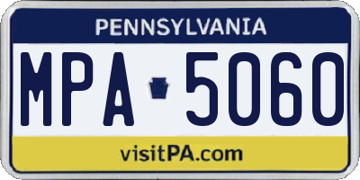 PA license plate MPA5060