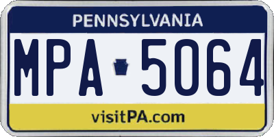 PA license plate MPA5064
