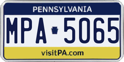PA license plate MPA5065