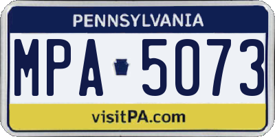 PA license plate MPA5073