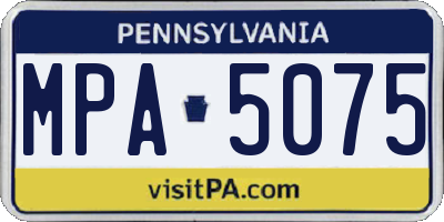 PA license plate MPA5075