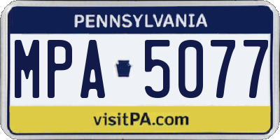 PA license plate MPA5077