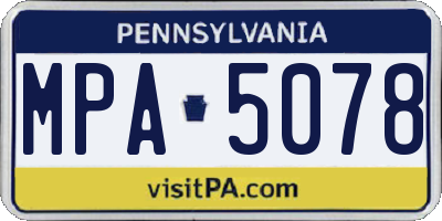 PA license plate MPA5078