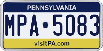 PA license plate MPA5083