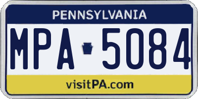 PA license plate MPA5084