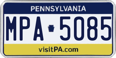 PA license plate MPA5085
