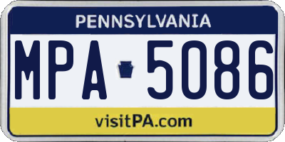 PA license plate MPA5086