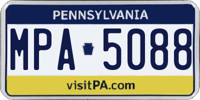PA license plate MPA5088