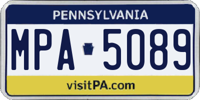 PA license plate MPA5089