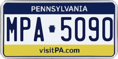 PA license plate MPA5090