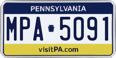 PA license plate MPA5091