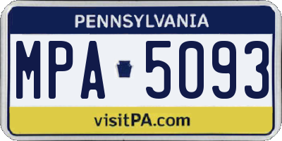 PA license plate MPA5093