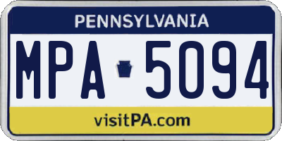 PA license plate MPA5094