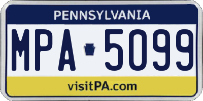 PA license plate MPA5099
