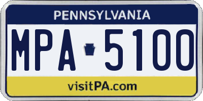 PA license plate MPA5100