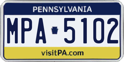 PA license plate MPA5102