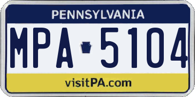 PA license plate MPA5104
