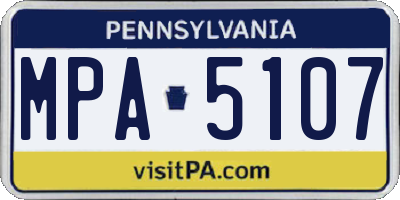 PA license plate MPA5107