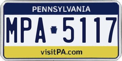 PA license plate MPA5117