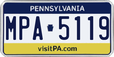 PA license plate MPA5119