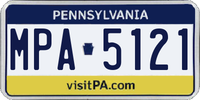 PA license plate MPA5121
