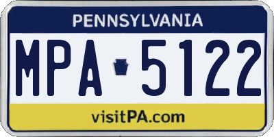 PA license plate MPA5122