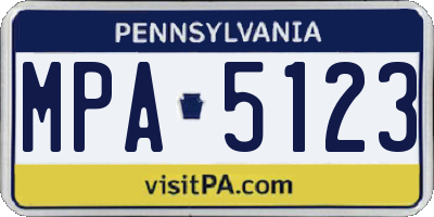 PA license plate MPA5123