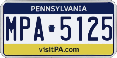 PA license plate MPA5125