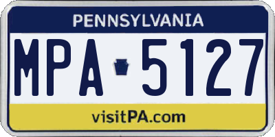 PA license plate MPA5127