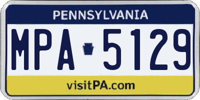 PA license plate MPA5129