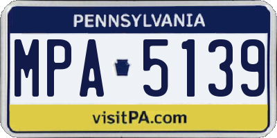 PA license plate MPA5139