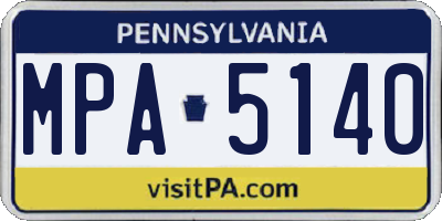 PA license plate MPA5140