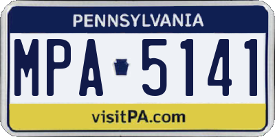 PA license plate MPA5141