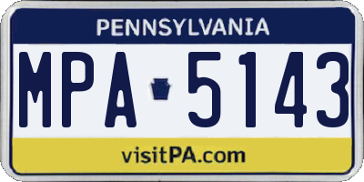 PA license plate MPA5143