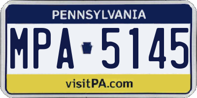 PA license plate MPA5145