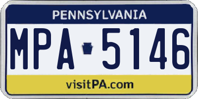 PA license plate MPA5146