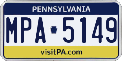 PA license plate MPA5149