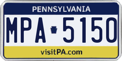 PA license plate MPA5150