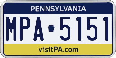 PA license plate MPA5151