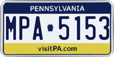 PA license plate MPA5153
