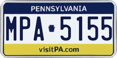 PA license plate MPA5155