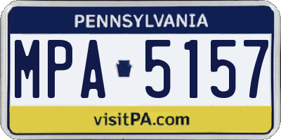 PA license plate MPA5157