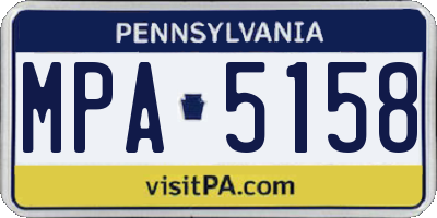 PA license plate MPA5158