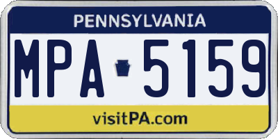 PA license plate MPA5159