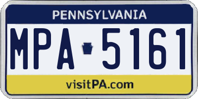 PA license plate MPA5161