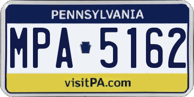 PA license plate MPA5162