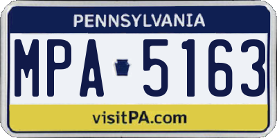 PA license plate MPA5163